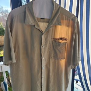 Harley Davidson button up shirt.